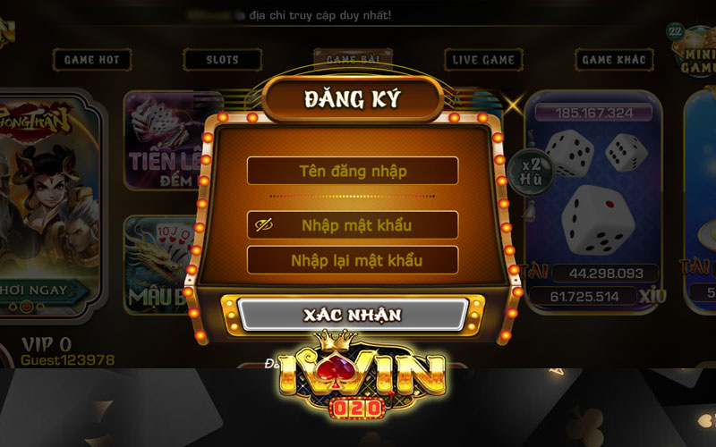 Hướng dẫn đăng ký tài khoản game đánh bài Iwin