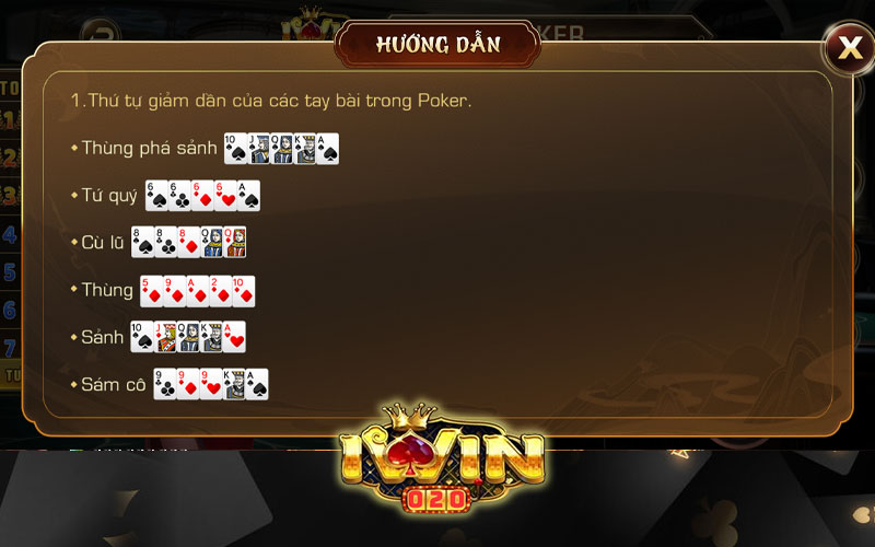 Hướng dẫn chơi game bài Poker tại Iwin