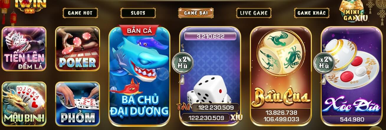 Vô vàn game cá cược đỉnh chóp